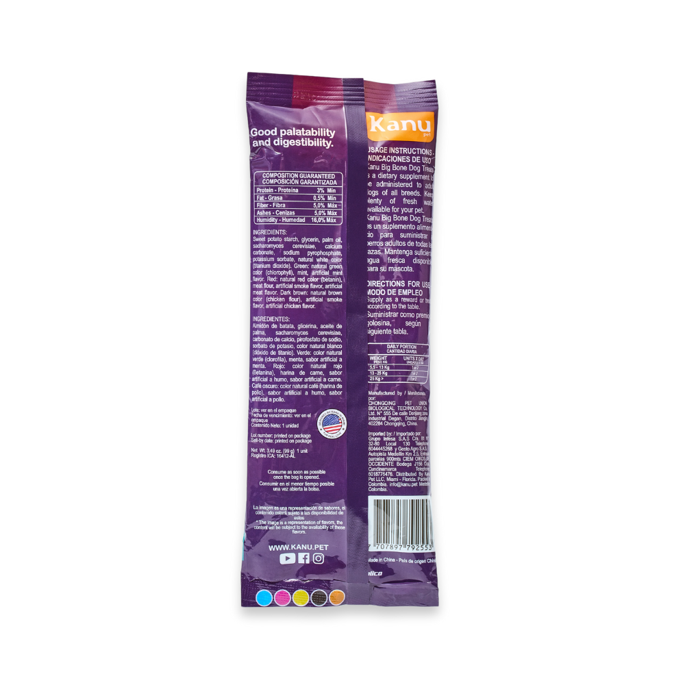 Snack Hueso Grande  de Batata Kanu Big Bone para Perro x 1 Und
