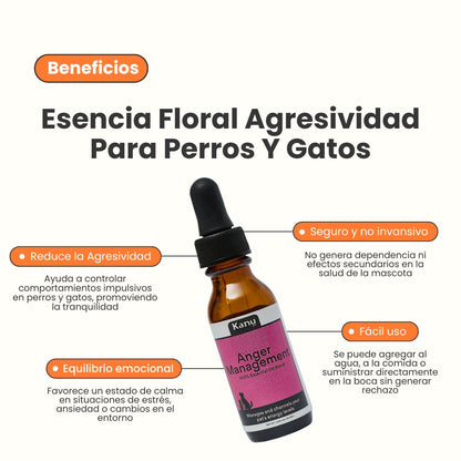 Esencia Floral Agresividad Kanu Pet para perros y gatos