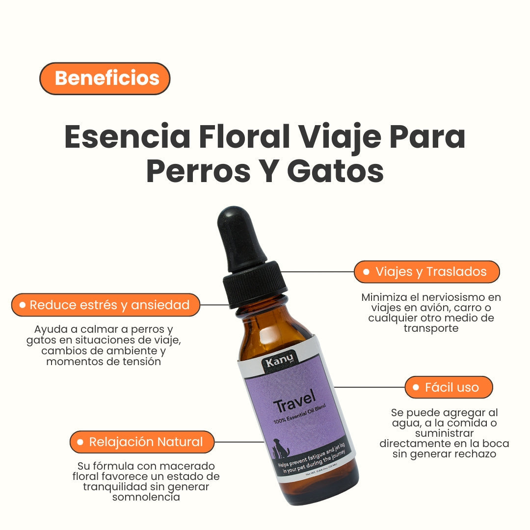 Esencia Floral Viaje Kanu Pet para perros y gatos