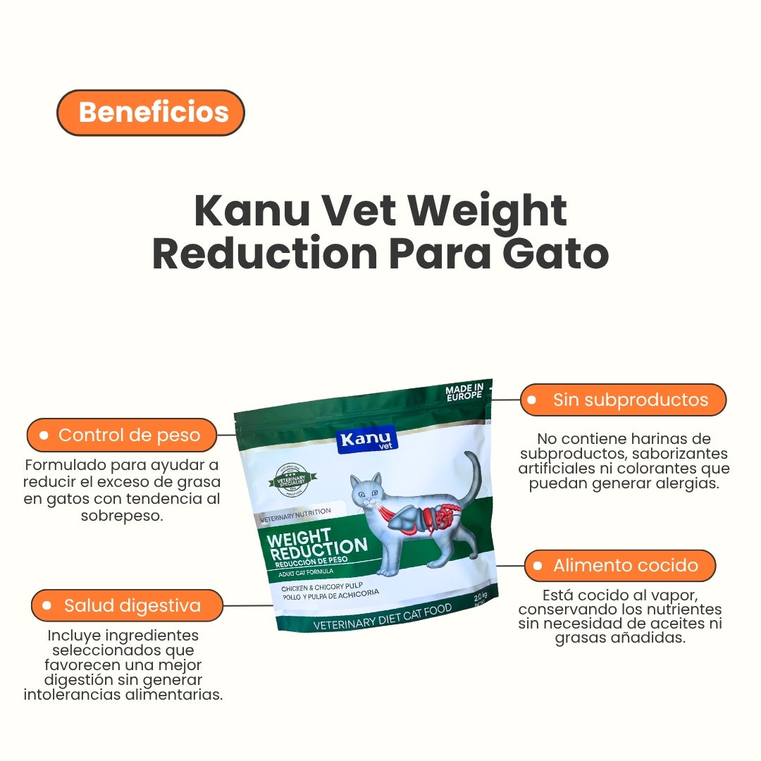 Alimento Seco Medicado Kanu Vet Weight Reduction para Gato Adultos
