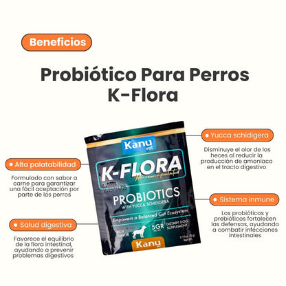 Suplemento Probiótico para perros K-Flora Sobre