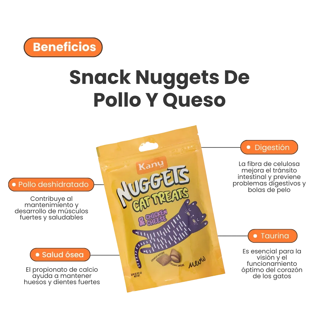 Snack Nuggets de Pollo y Queso Kanu Pet para Gato