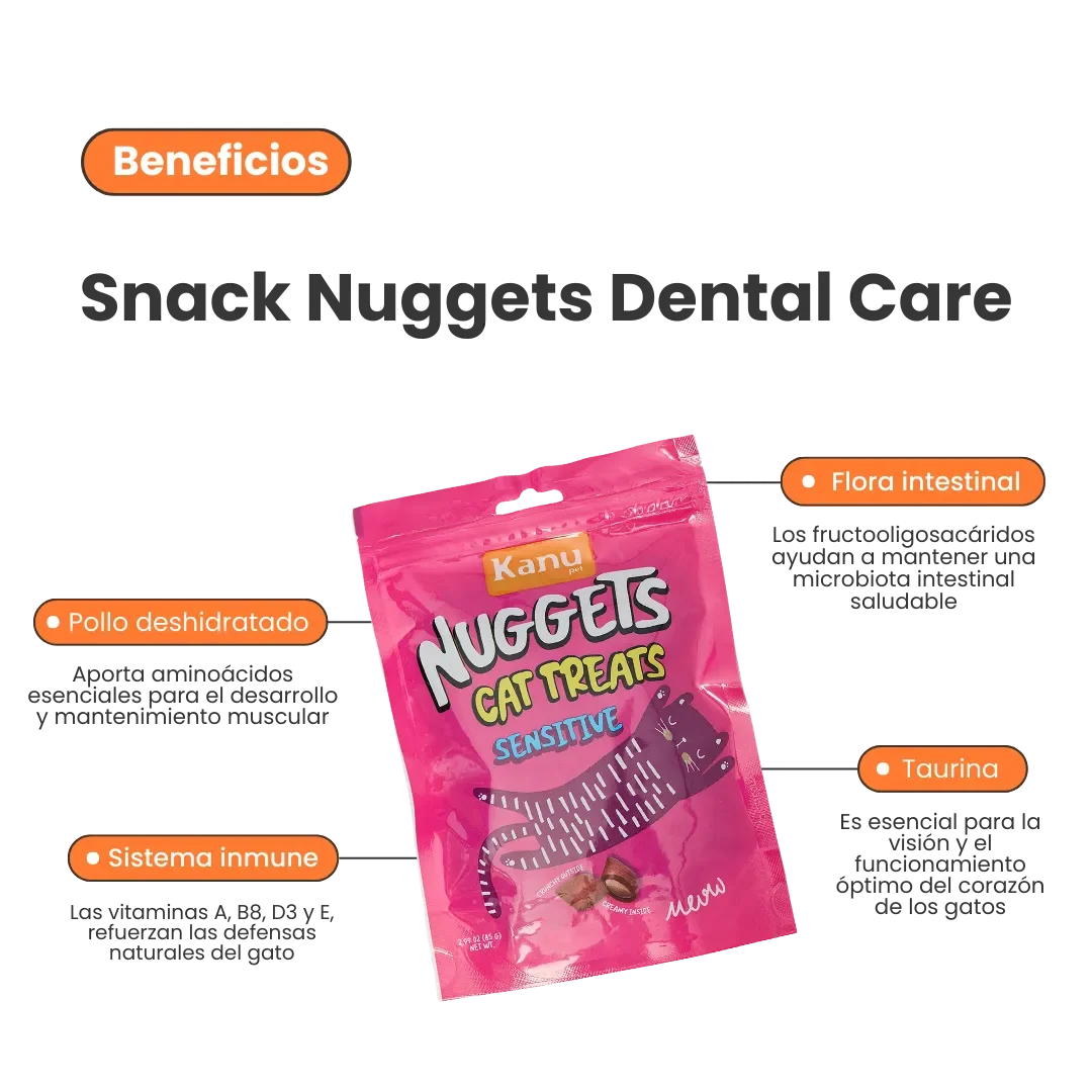 Snack Nuggets Sensitive Kanu Pet para Gatos