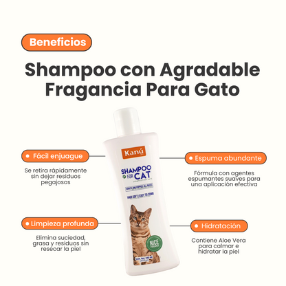 Shampoo con Agradeble Fragancia Kanu Pet para Gato