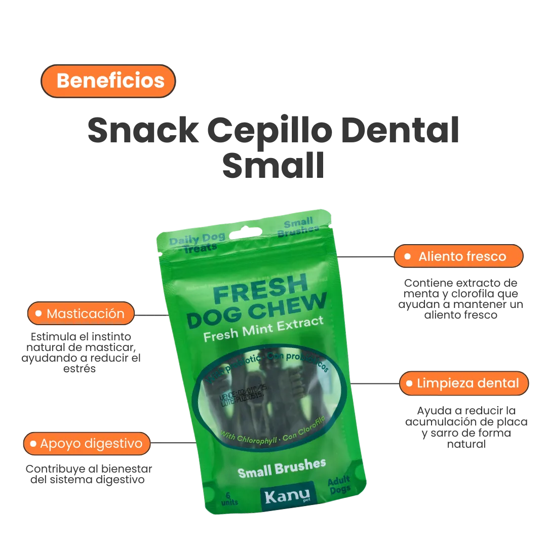 Snack Cepillo Dental Fresh Small Kanu Pet para Perros Sabor a Menta