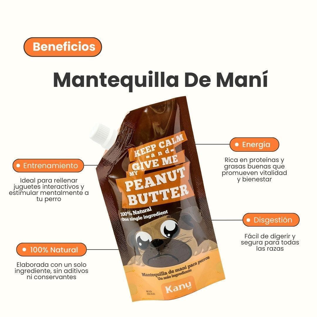 Snack Mantequilla de Mani Kanu Pet para Perro. Un solo ingrediente
