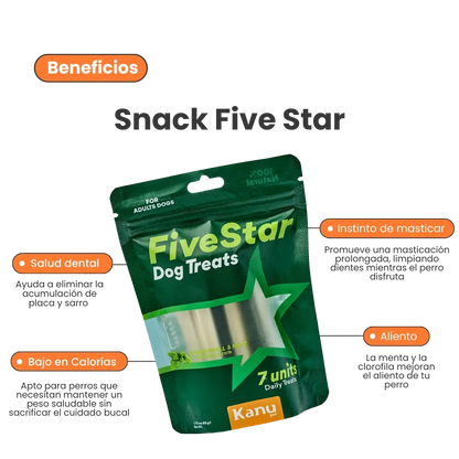 Snack Five Star Dental para la placa y el sarro Kanu Pet  para Perros