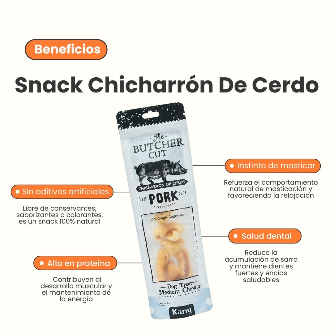 Snack Kanu Pet Chicharrón de Cerdo para Perros, Un Solo ingrediente 100% natural