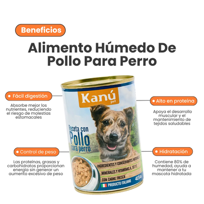 Alimento Húmedo de Pollo para Perro  Kanu Receta Con Pollo