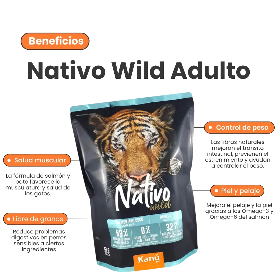 Alimento Seco Grain Free Nativo Wild Kanu Pet para Gato Adulto