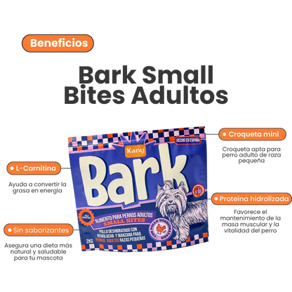 Alimento seco Kanu Pet Bark Small Bites Kanu Pet para adulto razas pequeñas con Pollo