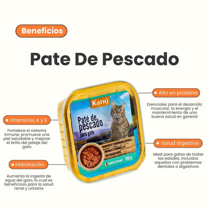 Pate de pescado Gato Kanu Pet x 100 GR