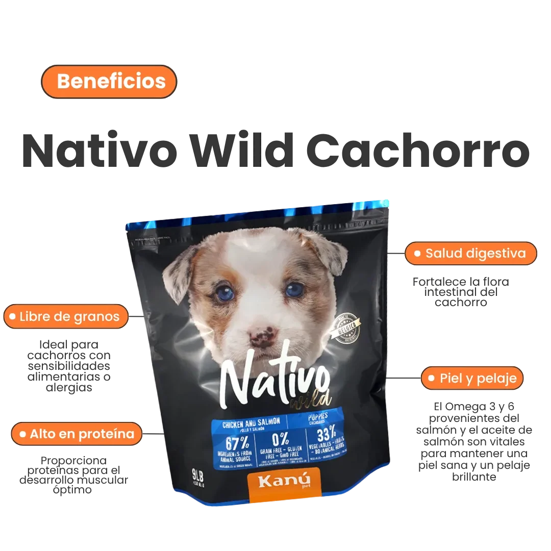 Alimento Seco Grain Free Nativo Wild Kanu Pet para Perro Cachorro
