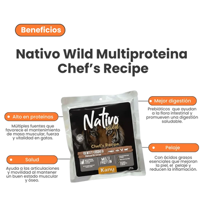Alimento Húmedo Nativo Wild Chef’s Recipe Multi Protein Kanu Pet para Gatos