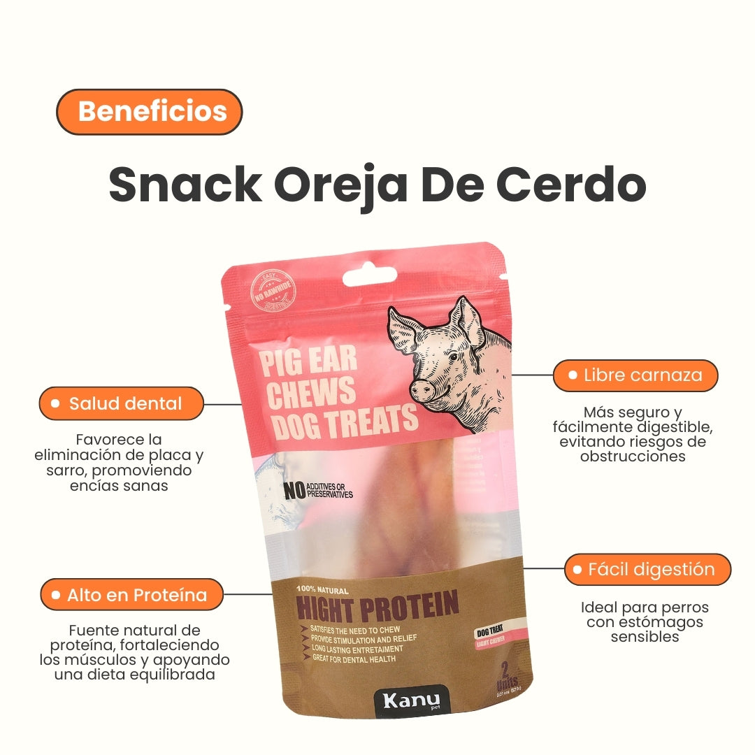 Snack Oreja de Cerdo Deshidratda Kanu Pet para Perro