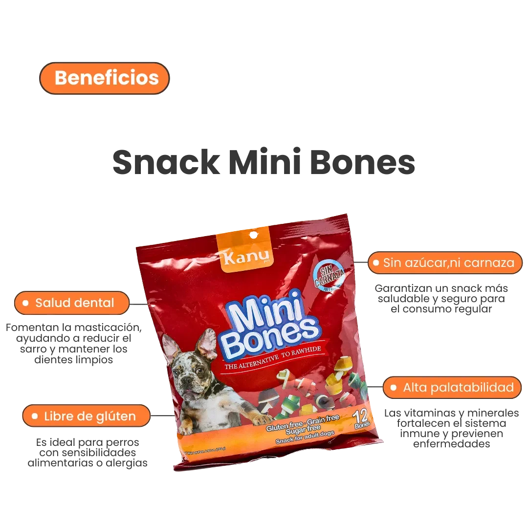 Snack Mini Huesos con Sabores surtidos Kanu Pet para Perros