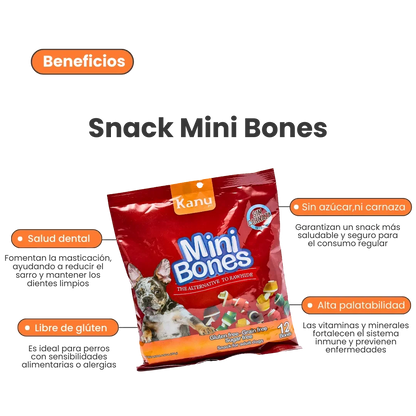 Snack Mini Huesos con Sabores surtidos Kanu Pet para Perros