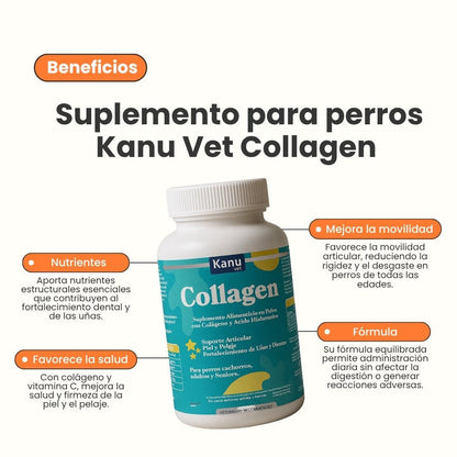 Suplemento Flex Collagen en Polvo con Colágeno y Ácido Hialurónico Kanu Vet para Perros