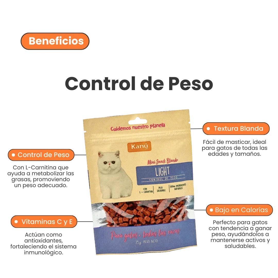 Galletas Blandas para el Control de Peso Kanu Pet Light para Gato