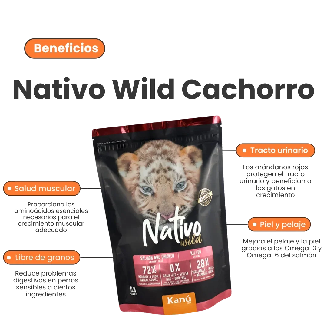 Alimento Seco Grain Free Nativo Wild Kanu Pet para Gatitos