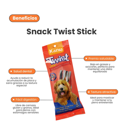 Snack Twist Stick para la placa y el sarro Kanu Pet  Sabores surtidos para Perro