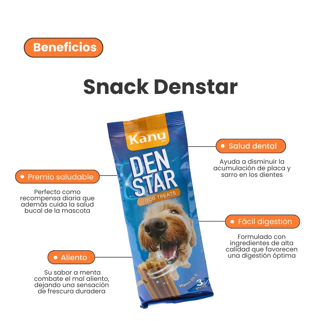 Snack Dent Star para la placa y el sarro Kanu Pet Sabor a Menta para Perro