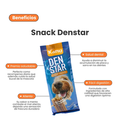 Snack Dent Star para la placa y el sarro Kanu Pet Sabor a Menta para Perro