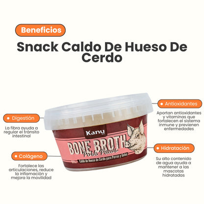 Snack Huellas de Caldo de Hueso Cerdo Kanu Pet para Perros y Gatos
