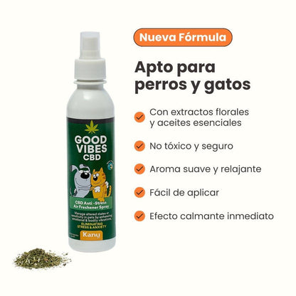 Spray Relajante de CBD Good Vibes para perro y gatos
