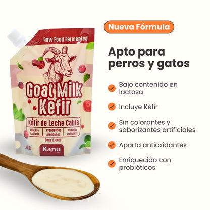 Kéfir Leche de cabra  Arándanos Kanu Pet para Perro y Gato Bolsa