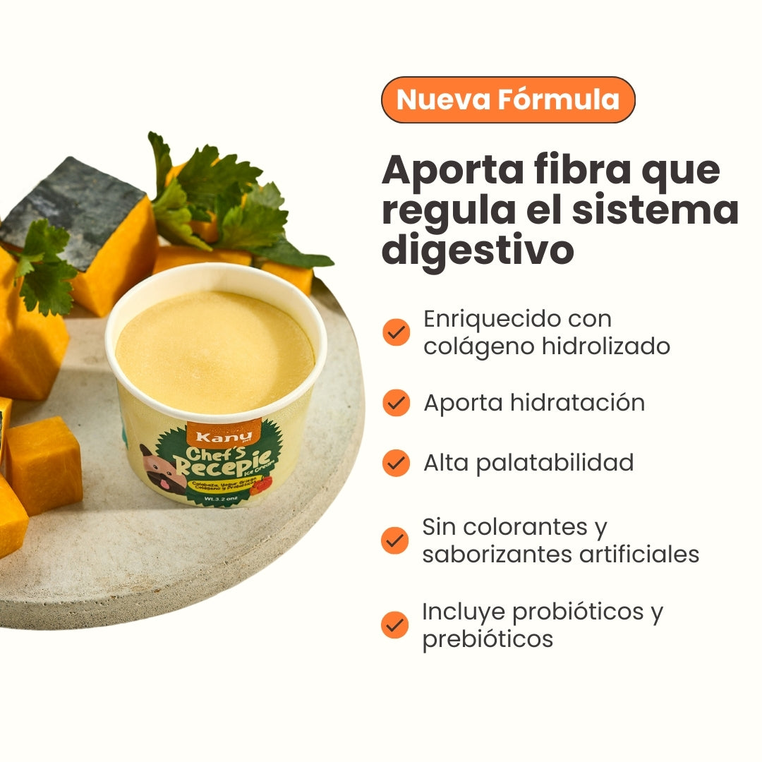 Kanu Helado Chef Recipe Calabaza Para Perro y Gato