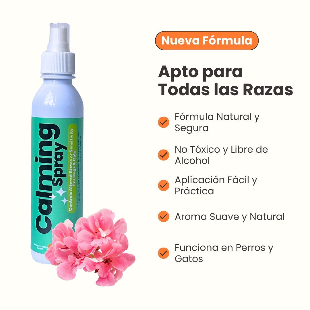 Calming Spray, Controla estados alterados o de sensibilidad para perros y gatos