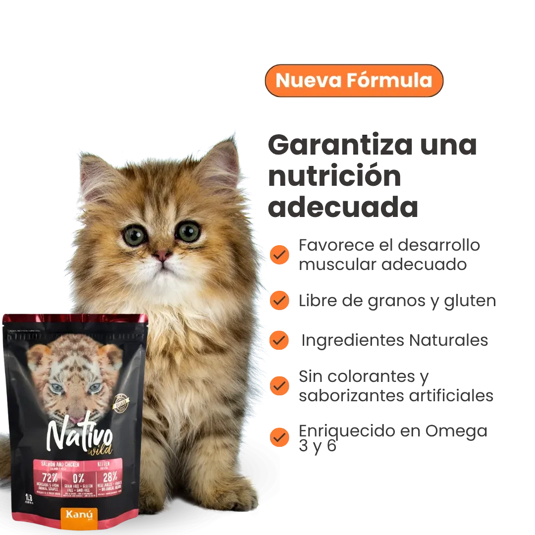 Alimento Seco Grain Free Nativo Wild Kanu Pet para Gatitos