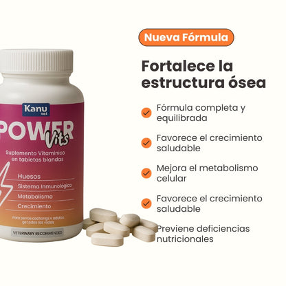 Suplemento Vitamínico Power Vits Kanu Vet Masticable para Perros