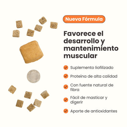 Snack Liofilizado Tasty Cubes Arándanos y Zanahoria Kanu Pet para Gatos, Bajas en Calorías