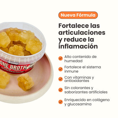 Snack Huellas de Caldo de Hueso de Res Kanu Pet para Perros y Gatos