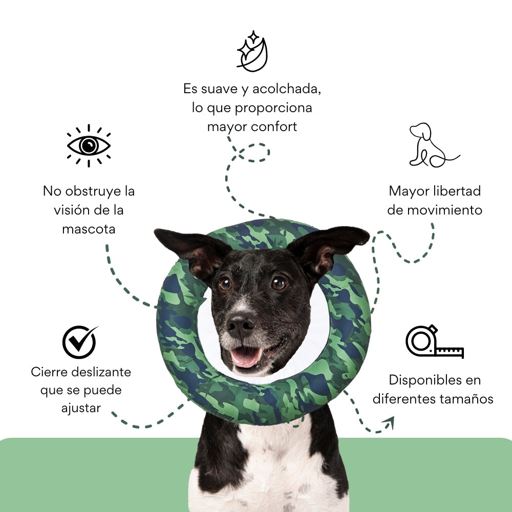 Collar Dona Isabelina Camuflado Verde Kanu Vet Para Perro y Gato