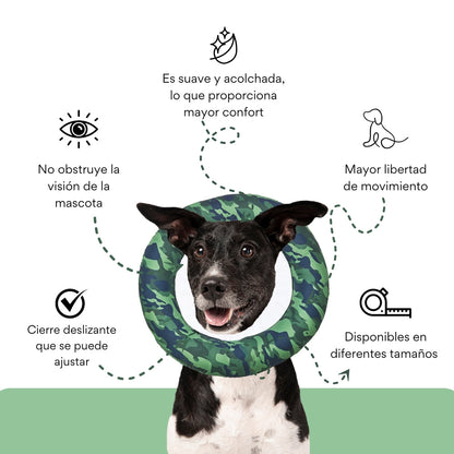 Collar Dona Isabelina Camuflado Verde Kanu Vet Para Perro y Gato