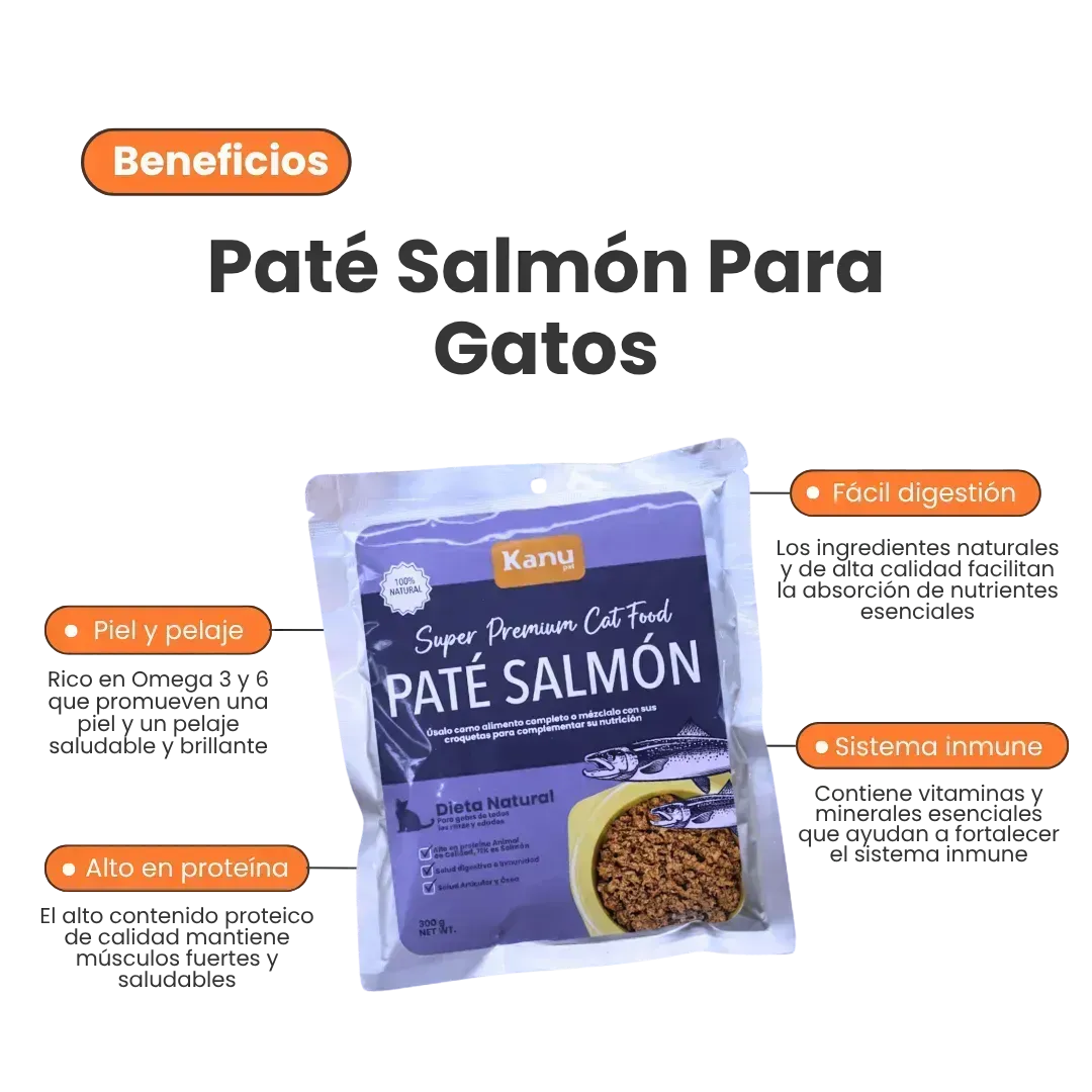 Alimento Húmedo Pate de Salmón Kanu Pet para Gatos