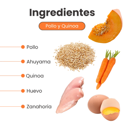 Alimento Congelado Nativo Fresh sabor a Pollo y Quinoa Kanu Pet para perros. 100% Comida Real