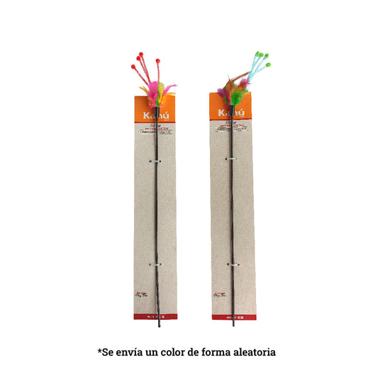 Juguete Kanu Vara Con Plumas Ref 10-029 Para Gato - {{ Kanu Pet }}