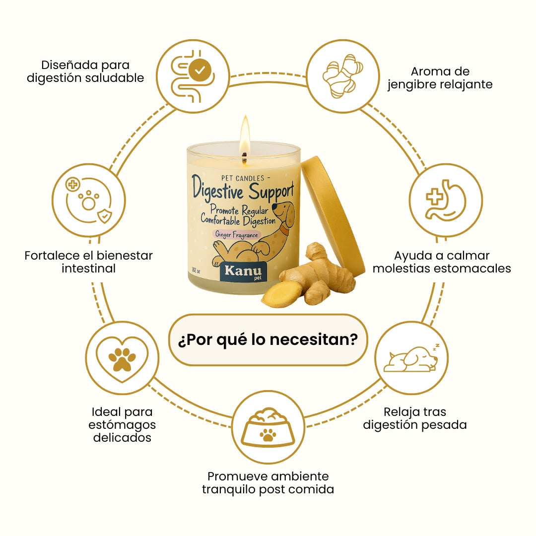Vela Digestive Support Kanu Pet para Perros aroma Ginger