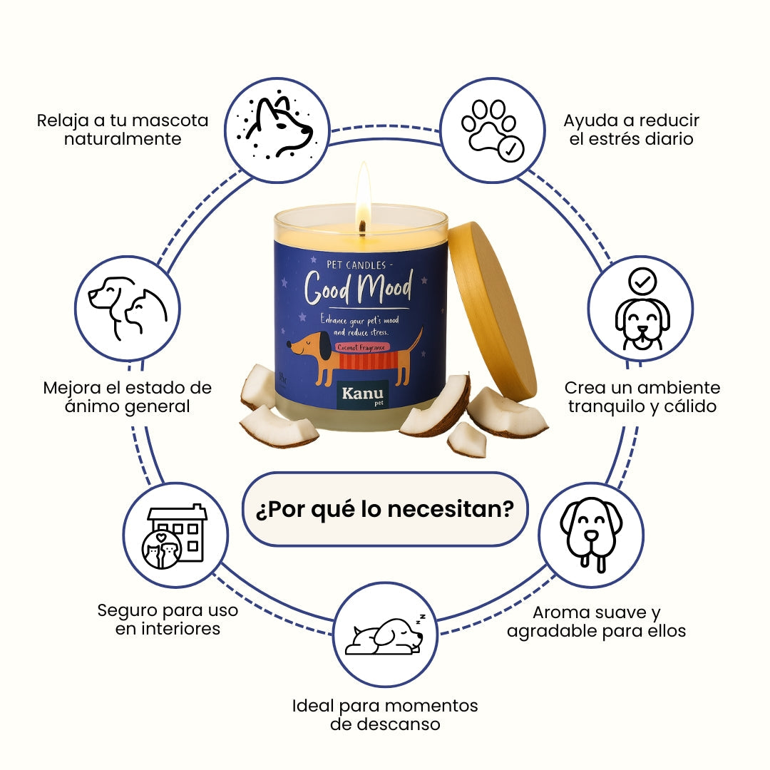 Vela Good Mood Pet para Perros aroma Coconut