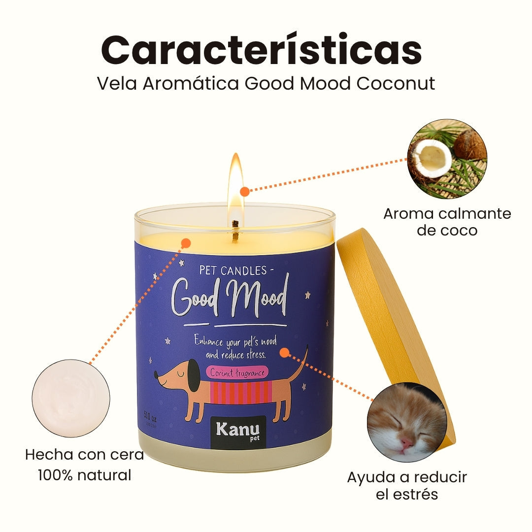 Vela Good Mood Pet para Perros aroma Coconut