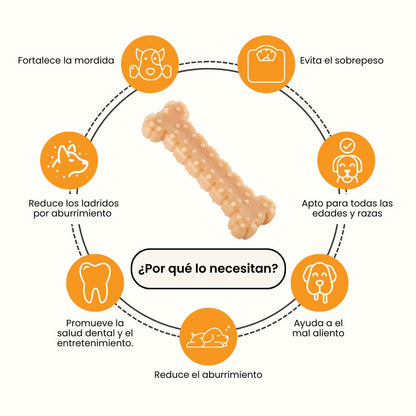 Juguete Masticable Single Bone Sabor Carne Kanu Pet para Perro