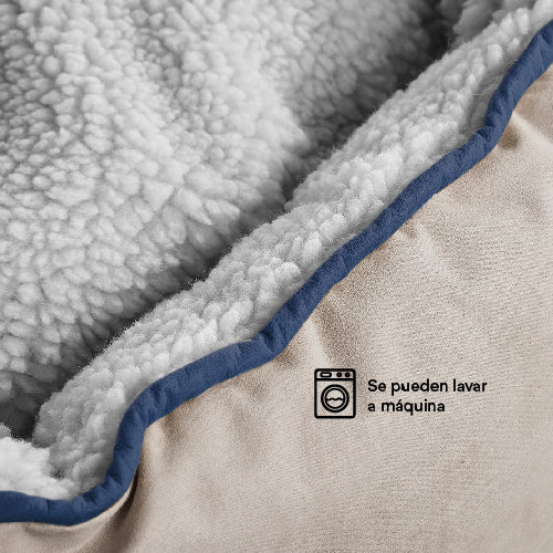 Cama Redonda Ovejero Gris Con Azul Kanu Pet Para Perro - {{ Kanu Pet }}