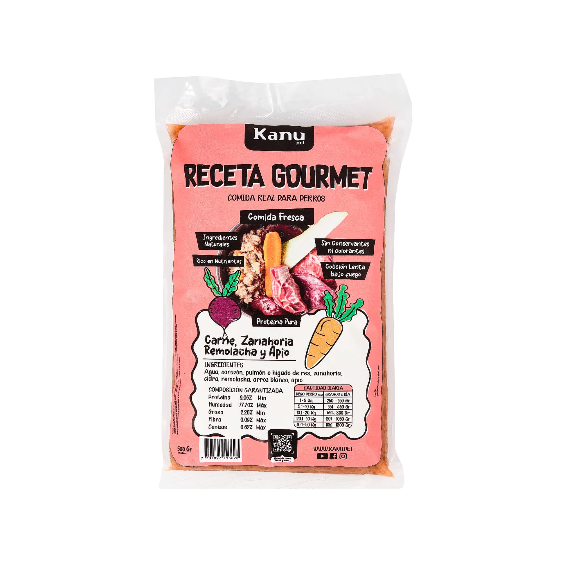 Alimento Congelado Receta Gourmet de Kanu Pet sabor a Carne de Res , Higado y Remolacha para perros. 100% Comida Real - {{ Kanu Pet }}
