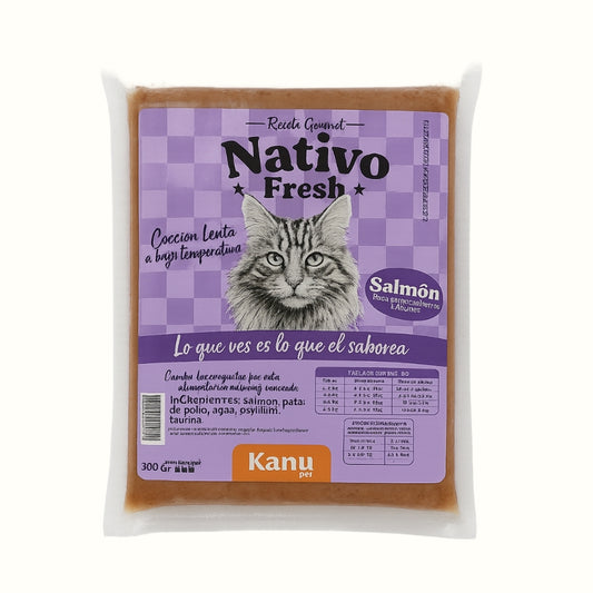 Alimento Congelado Nativo Fresh Salmón Kanu Pet para Gato Adulto y Cachorro