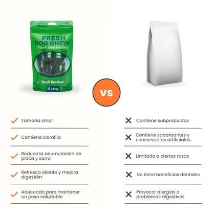 Snack Cepillo Dental Fresh Small Kanu Pet para Perros Sabor a Menta