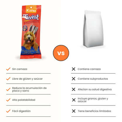 Snack Twist Stick para la placa y el sarro Kanu Pet  Sabores surtidos para Perro